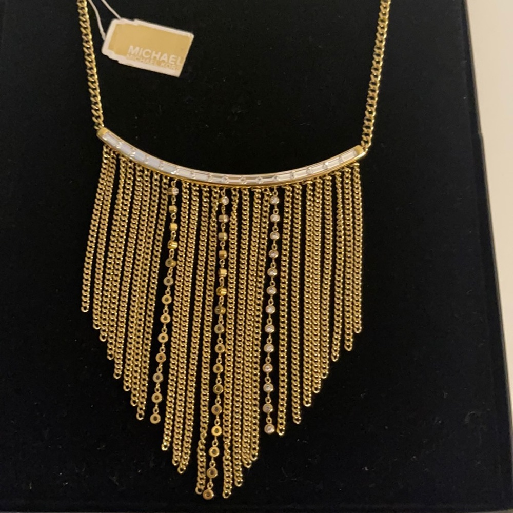 MK Chain Bib in Gold